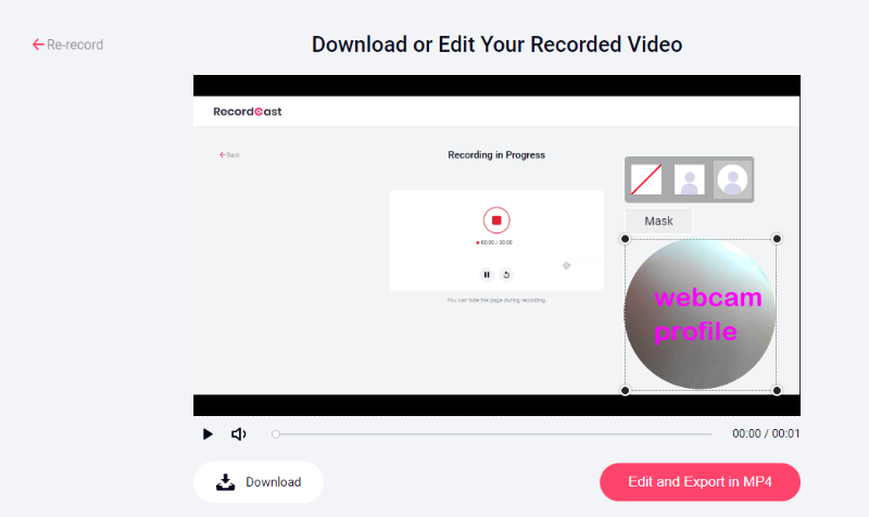 RecordCast - Download and edit your course video